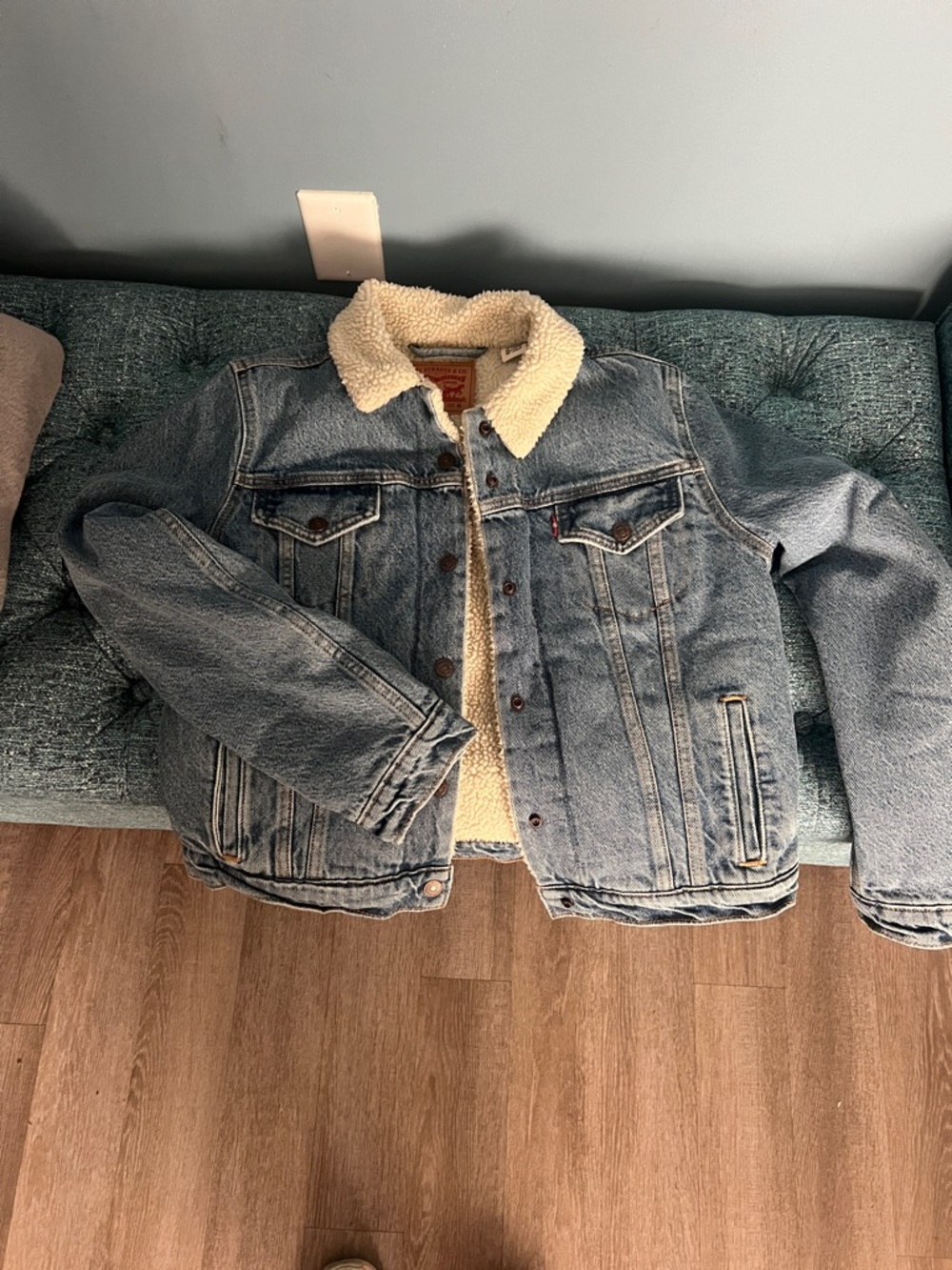 Levi's Cream Sherpa-Lined Denim Jacket